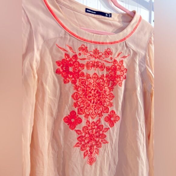 Karen Millen Embroidered Peach and Orange Women's Top Size 8 - Picture 2 of 4